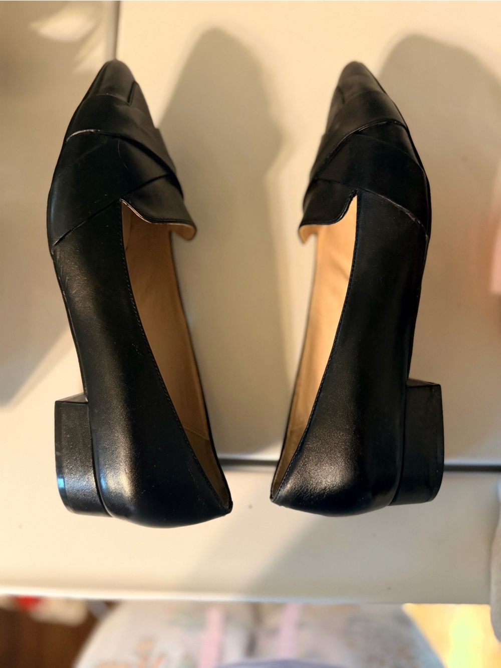 Like new Cole Haan Black Pointed Toe Leather Woven Flats Women’s sz 7.5 - Picture 5 of 7